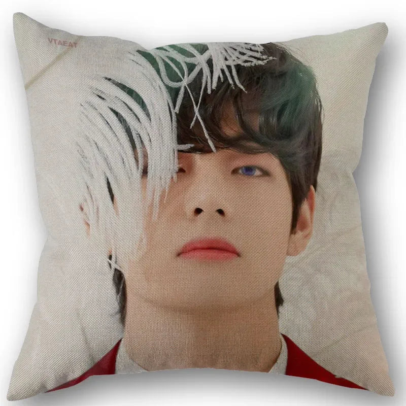 Kim Taehyung Pillowcase Wedding Decorative Cotton Linen Pillow Case For Home Pillow Cover