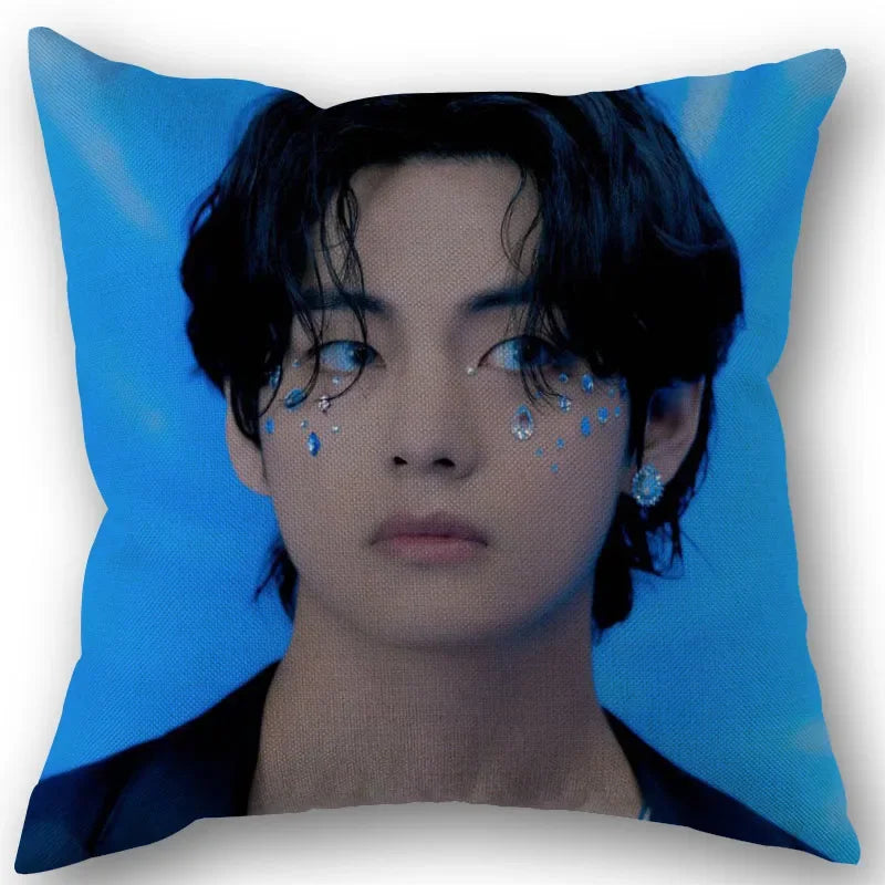 Kim Taehyung Pillowcase Wedding Decorative Cotton Linen Pillow Case For Home Pillow Cover