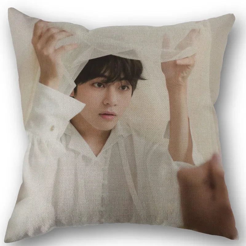 Kim Taehyung Pillowcase Wedding Decorative Cotton Linen Pillow Case For Home Pillow Cover