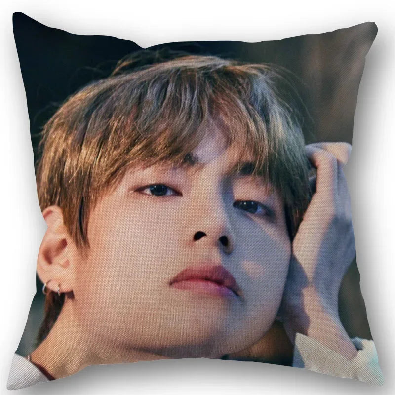 Kim Taehyung Pillowcase Wedding Decorative Cotton Linen Pillow Case For Home Pillow Cover