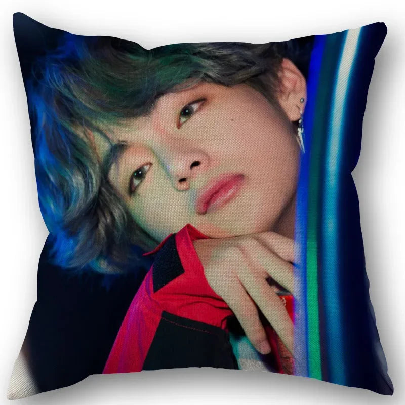 Kim Taehyung Pillowcase Wedding Decorative Cotton Linen Pillow Case For Home Pillow Cover