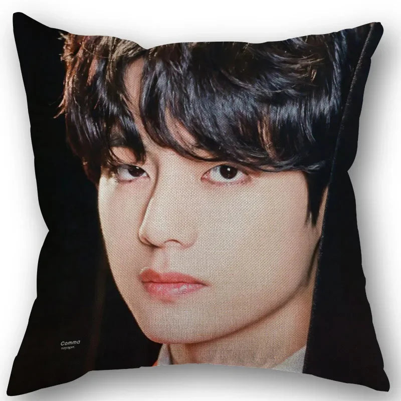 Kim Taehyung Pillowcase Wedding Decorative Cotton Linen Pillow Case For Home Pillow Cover