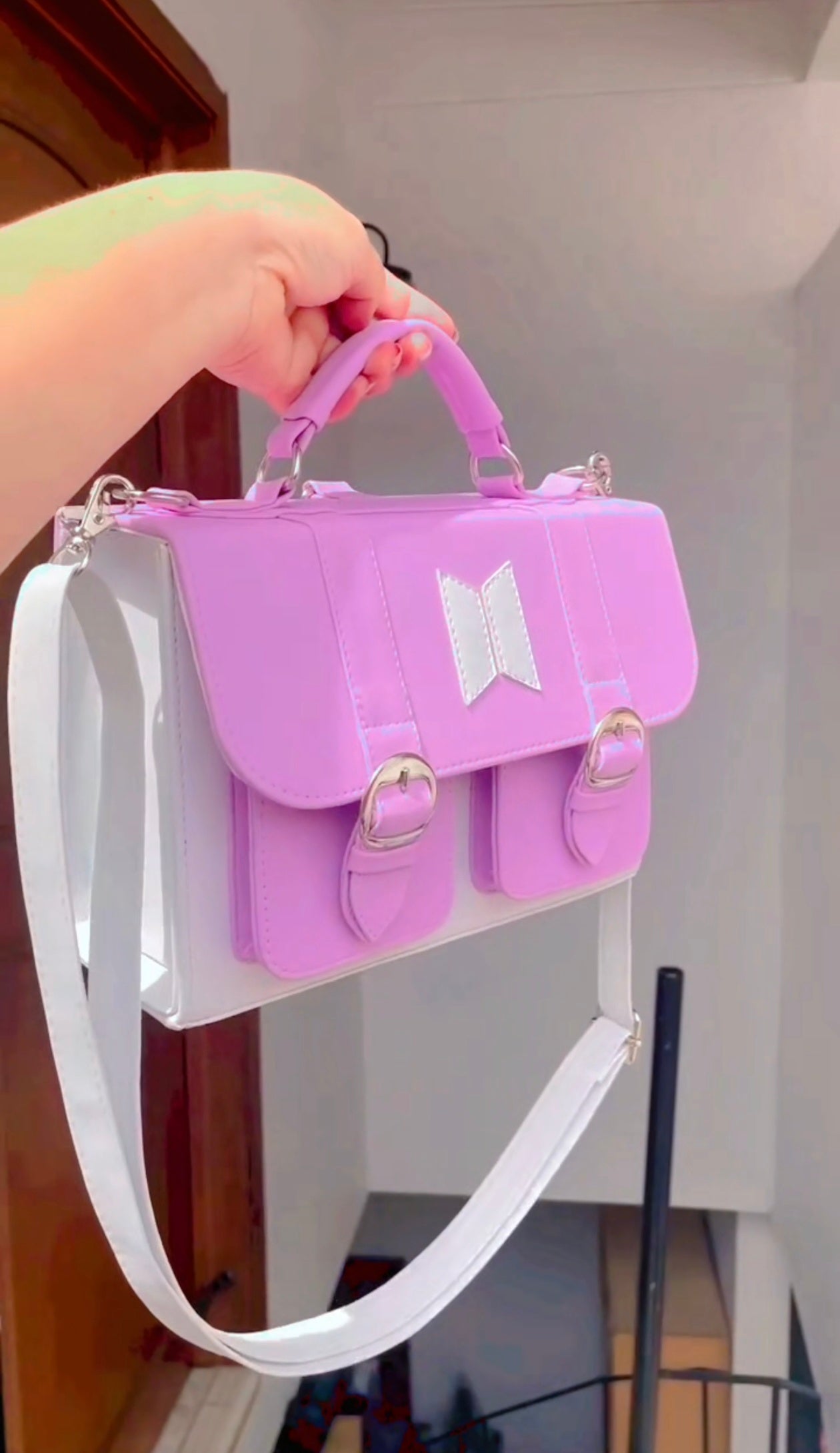 Purple Kawaii Style Satchel Bag K-Pop Inspired Crossbody