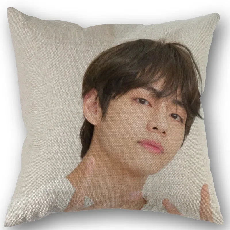 Kim Taehyung Pillowcase Wedding Decorative Cotton Linen Pillow Case For Home Pillow Cover