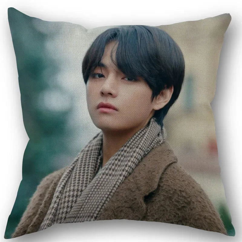 Kim Taehyung Pillowcase Wedding Decorative Cotton Linen Pillow Case For Home Pillow Cover
