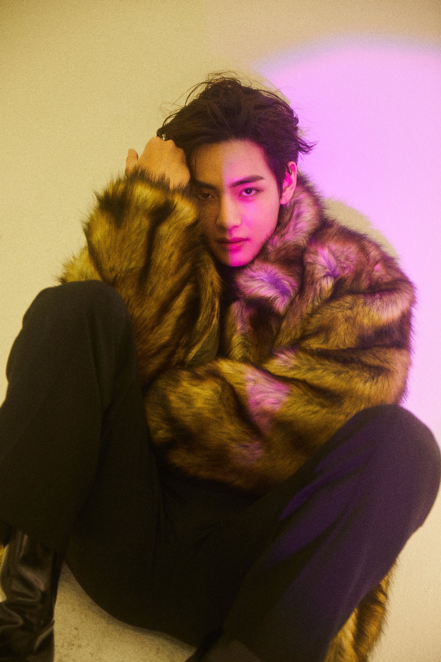Vintage Harajuku New Man And Women's Fur Coat Thicken Winter Warm Jacket Wolf Fur Color Hooded Faux Fox Fur Coat Young Hooded Jacket