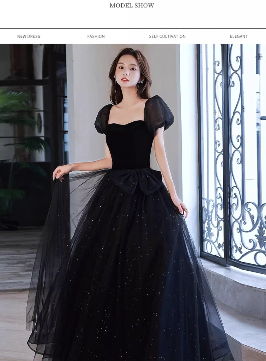 Black Elegant Evening Dress, Annual Meeting, High End Atmosphere, Banquet Host, High Sense, Female Adult Ceremony, Strap Dress