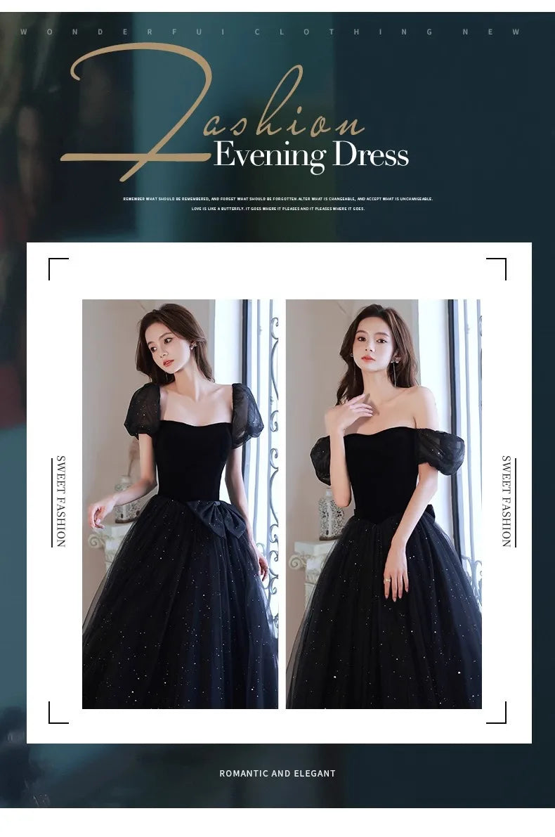 Black Elegant Evening Dress, Annual Meeting, High End Atmosphere, Banquet Host, High Sense, Female Adult Ceremony, Strap Dress