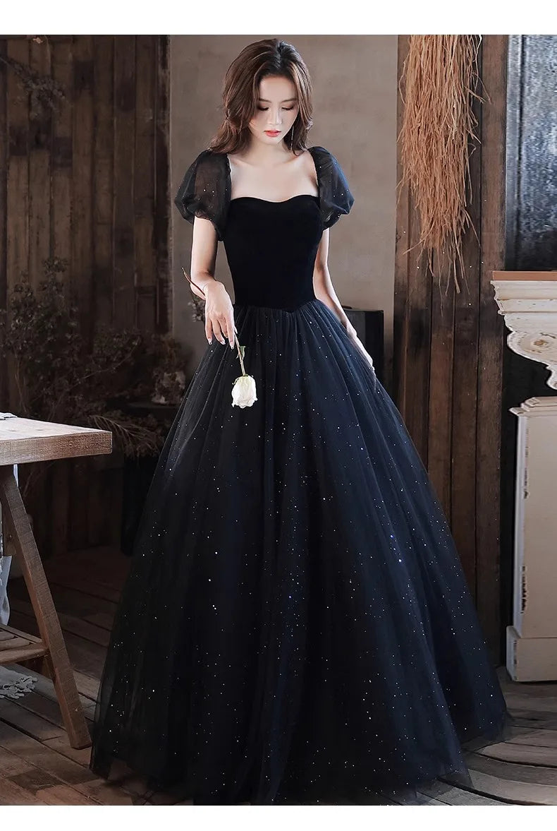 Black Elegant Evening Dress, Annual Meeting, High End Atmosphere, Banquet Host, High Sense, Female Adult Ceremony, Strap Dress