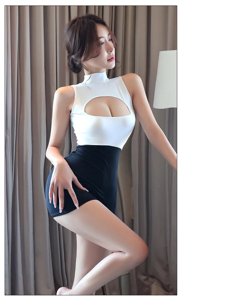 Dress Secretary uniform one-piece passionate and pure desire short skirt dress on promotion Summer clothes nightclub hot girl
