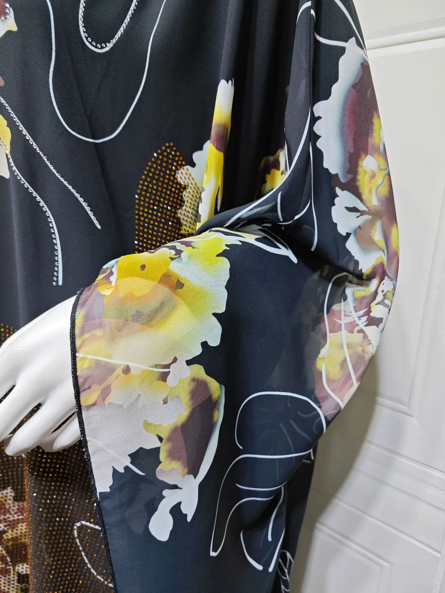 Muslim Dress for Women Chiffon Diamond Party Abaya Dresses Arab Long Robe Morocco Dubai Kaftan Vestidos Jalabiya Ramadan Eid