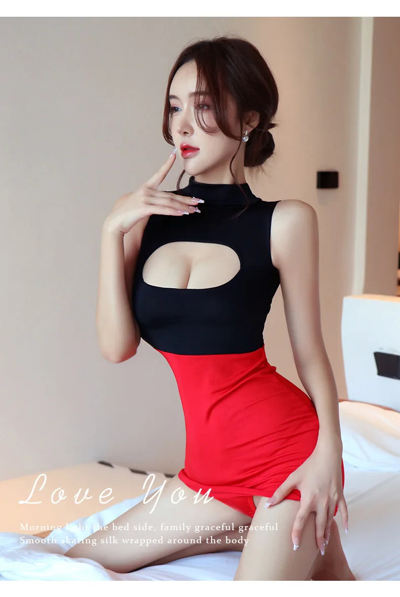 Dress Secretary uniform one-piece passionate and pure desire short skirt dress on promotion Summer clothes nightclub hot girl