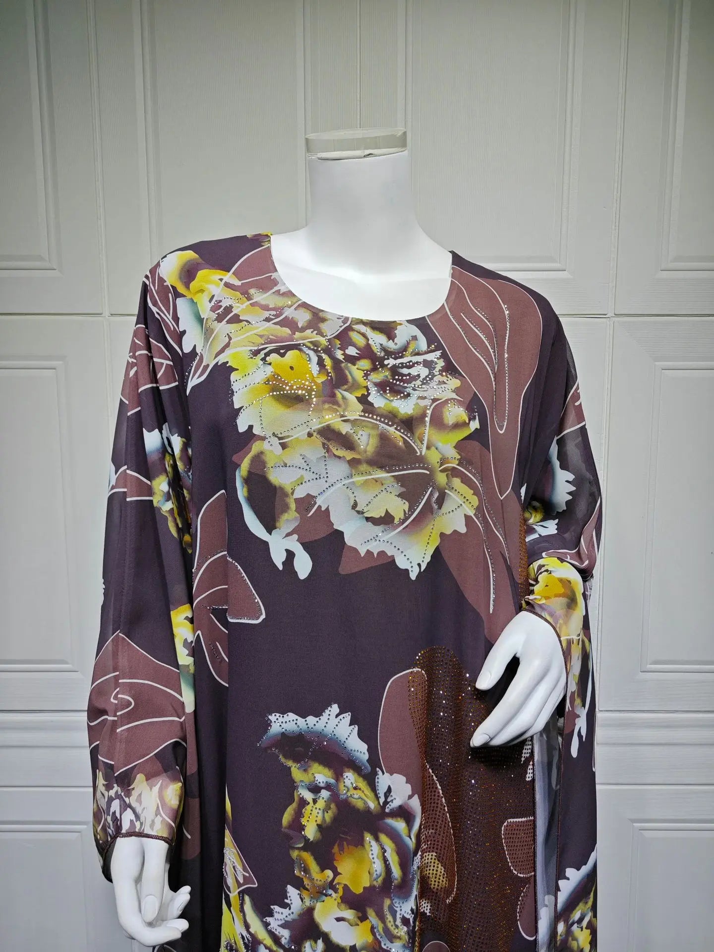 Muslim Dress for Women Chiffon Diamond Party Abaya Dresses Arab Long Robe Morocco Dubai Kaftan Vestidos Jalabiya Ramadan Eid