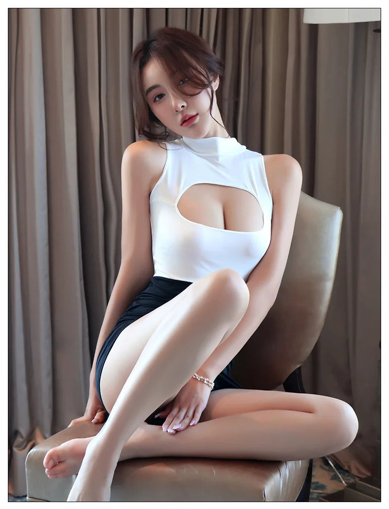 Dress Secretary uniform one-piece passionate and pure desire short skirt dress on promotion Summer clothes nightclub hot girl