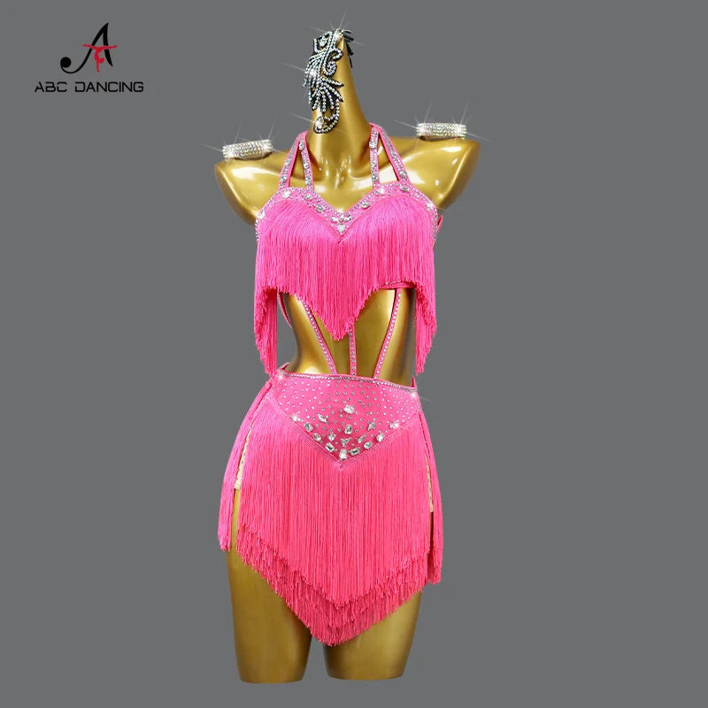 Womens Evening Party Dress Latin Dance Practice Clothes Girls Dancewear Stage Costume Sexy Outfits 2025 Parties Skirt Customized