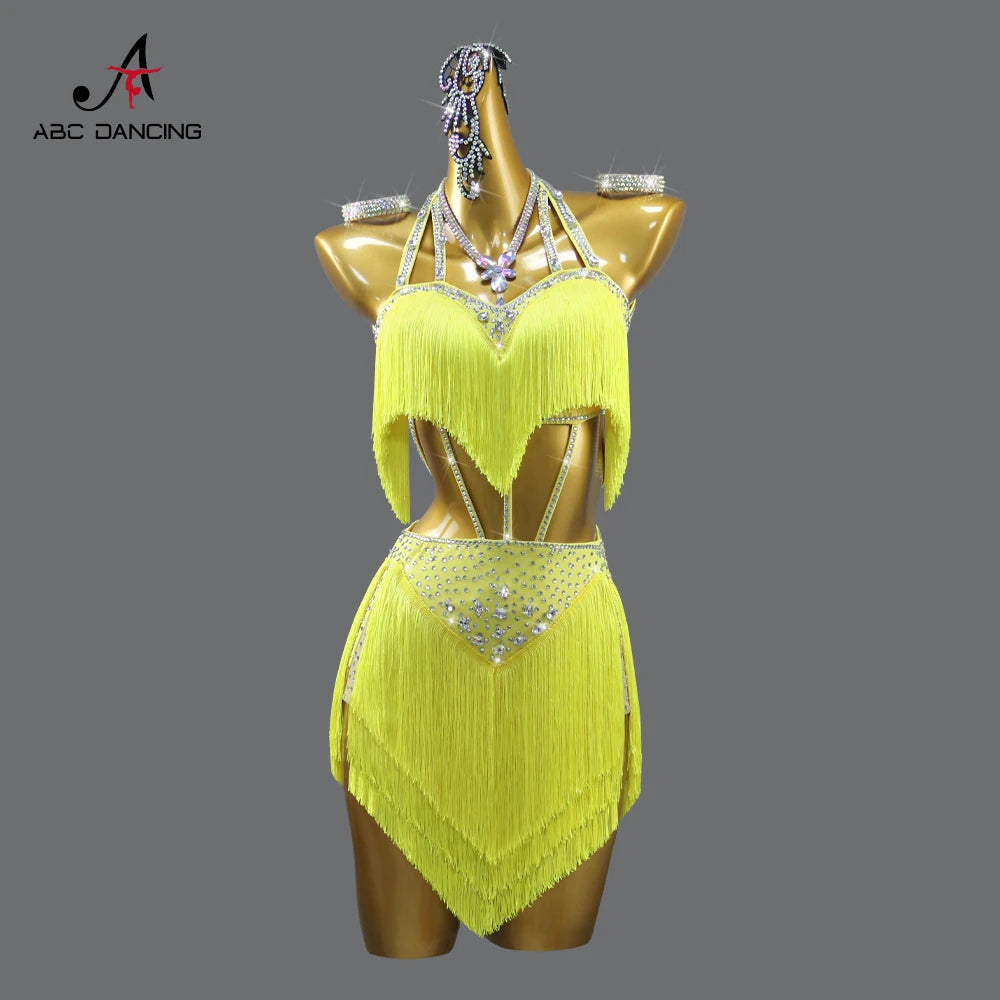 Womens Evening Party Dress Latin Dance Practice Clothes Girls Dancewear Stage Costume Sexy Outfits 2025 Parties Skirt Customized